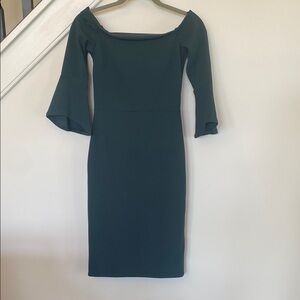 Elegant Green Off-Shoulder Dress